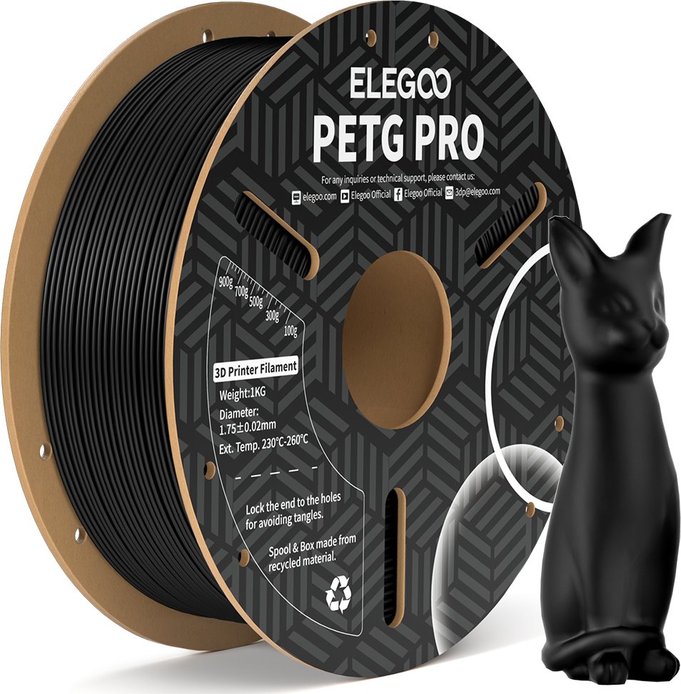 Filament ELEGOO PETG PRO 1,75 mm 1 kg, Černá