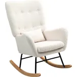 Homcom Houpací křeslo krémově bílé