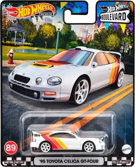 Toyota Celica GT-Four 1995 bílá 1:64 - Hot Wheels Toyota Celica - kovový model