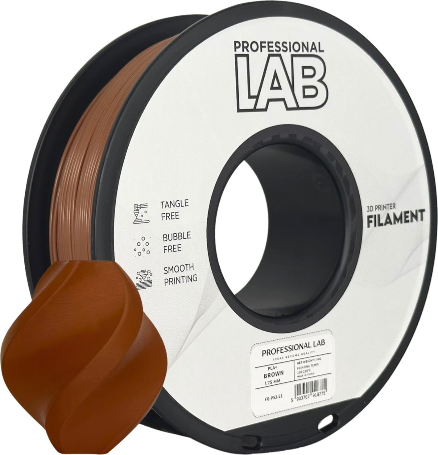 Filament Professional Lab PLA+ 1,75 mm 1 kg, Hnědá FG-P53-E1