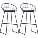 vidaXL Barové židle 247276 černé 2 ks