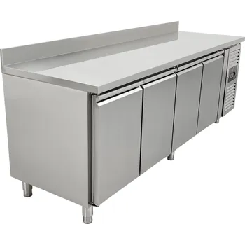 DASgastro Chladicí stůl se 4 dvířky a zadním lemem