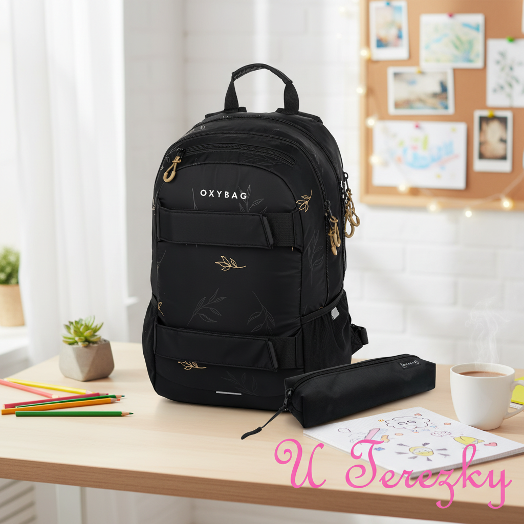 Oxybag Studentský batoh + etue OXY Sport Flowers 8-39724E + + dárek zdarma