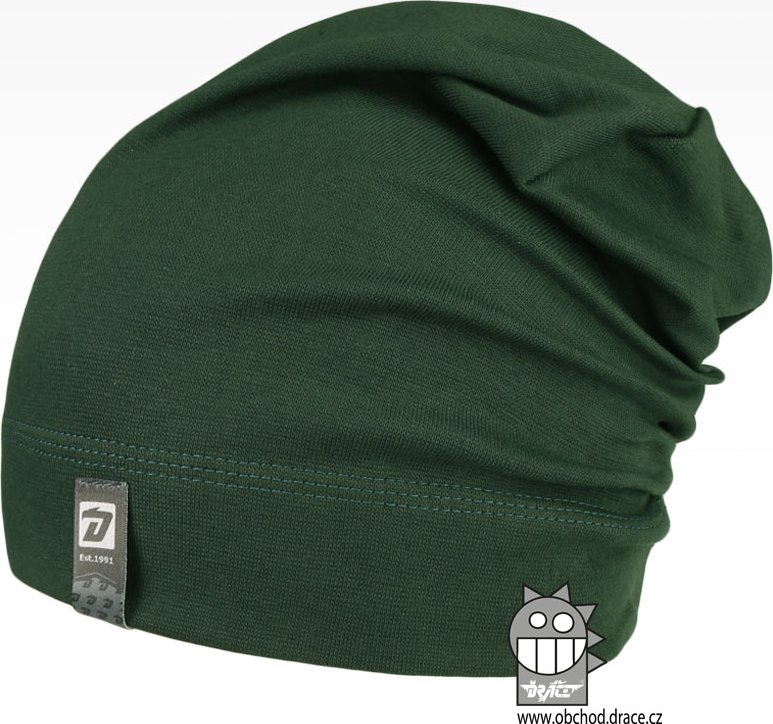 Spadlá bavlněná čepice Alan - vzor 24 - lahvově zelená 54 - 56