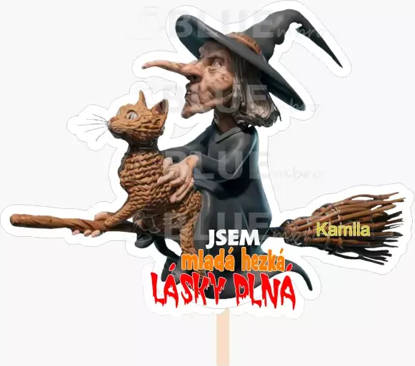 Personalizovaný zápich čarodějnice se jménem 01 130 mm