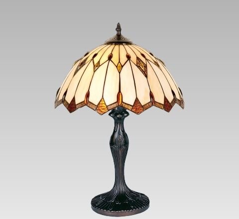 Prezent TIFFANY stolní lampa 1x E14 40W bez zdroje 49cm IP20, antická hnědá / vitráž