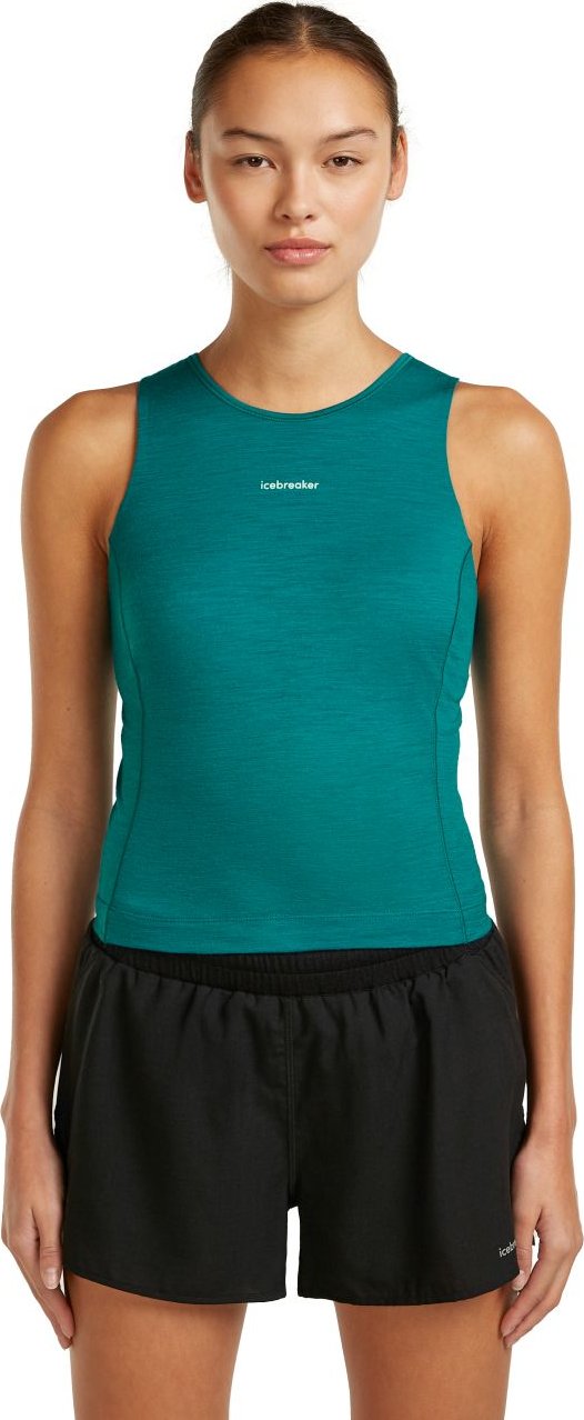 Dámské merino tílko ICEBREAKER Wmns 150 Active Cropped Bra-Tank, Tidal Teal velikost: S