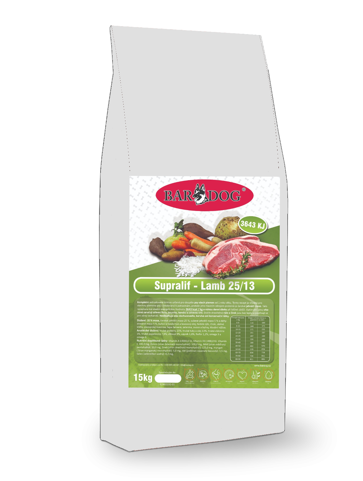BARDOG Supralif - LAMB 25/13, balení: 4 kg