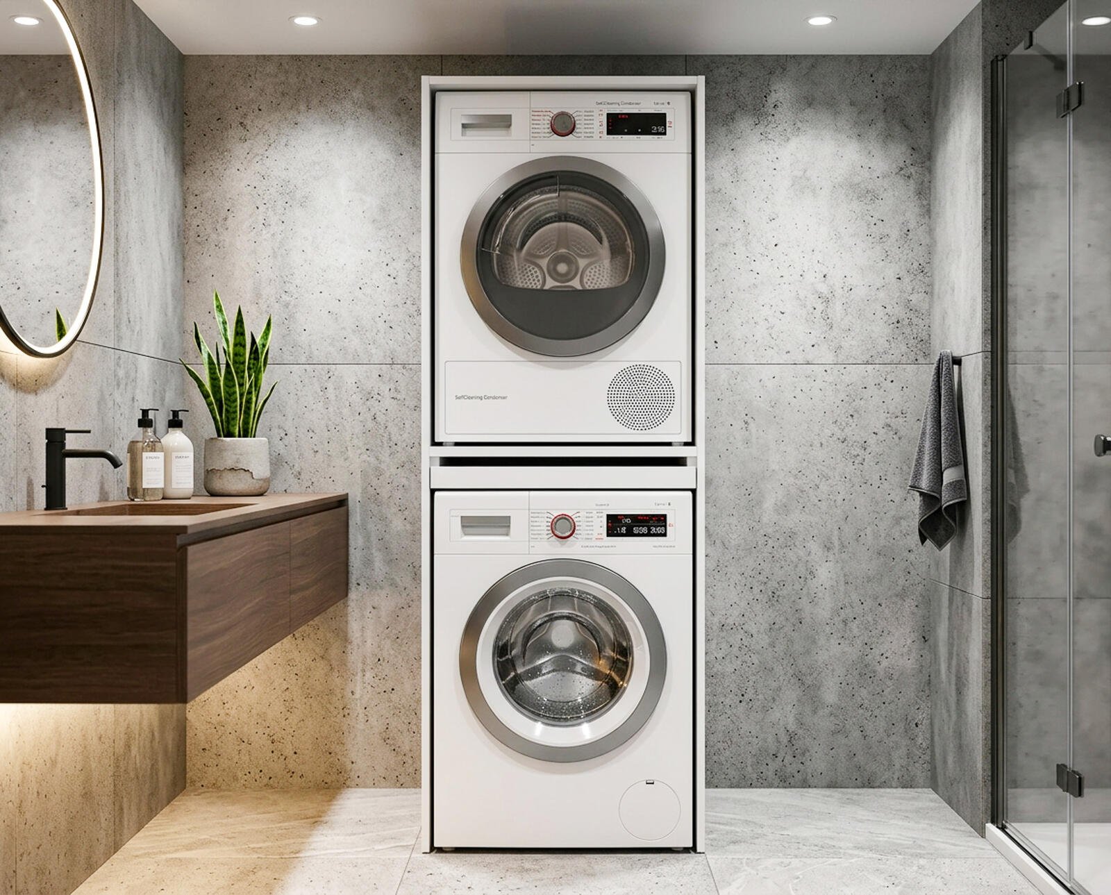 Skříňka na pračku a sušičku bílá Laundry set