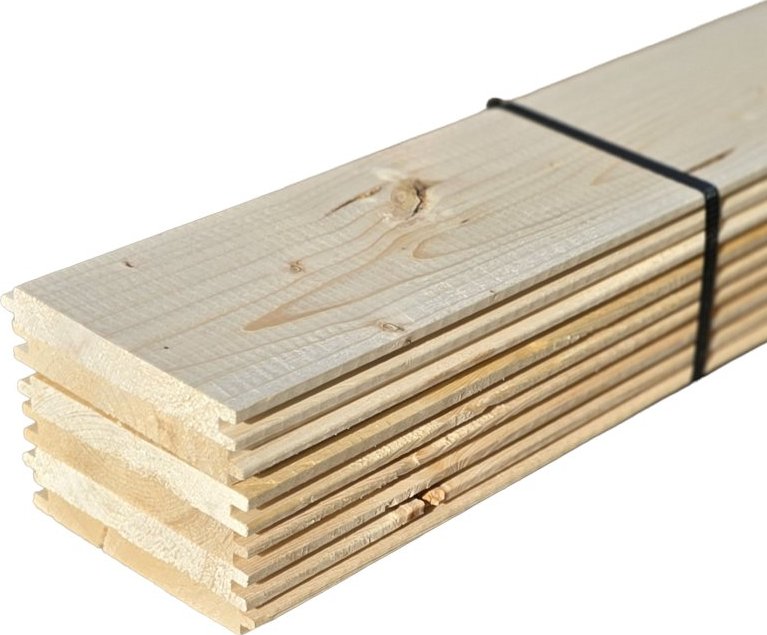 Smrková palubka podlahová 4000x96mm, tl. 12,5 mm A/B (cena za 1 balení = 6 ks)