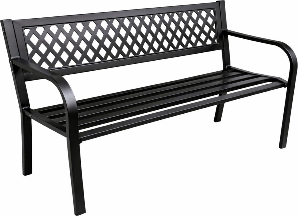 GoodGarden Zahradní lavice kovová 2místná černá Park 120 cm