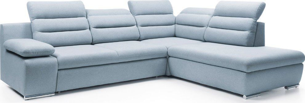 Rohová rozkládací sedací souprava do L GRÉTA, 280 cm, s úložným prostorem Roh pohovky: Levý roh, Barva látky: Šedá (Aston 16)