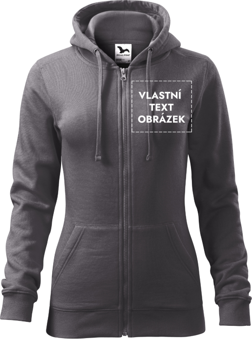 MALFINI Malfini Trendy Zipper 411 dámská mikina s vlastním potiskem šedá, S