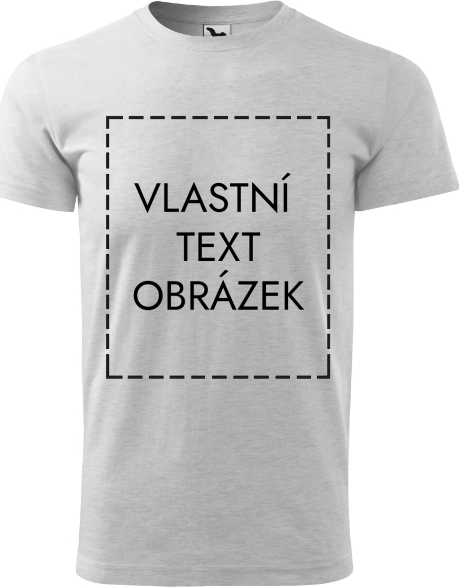 MALFINI Malfini Basic 129 pánské tričko s vlastním potiskem světle šedý melír, 4XL