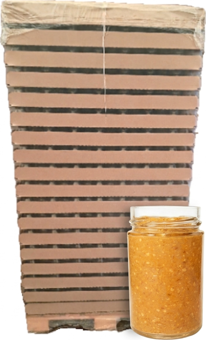 Paleta zavařovací sklenice 327 ml DEEP TO 66 DEEP na ořechové máslo | Zavarovacisklo.cz PALETA/počet ks na paletě: 2048