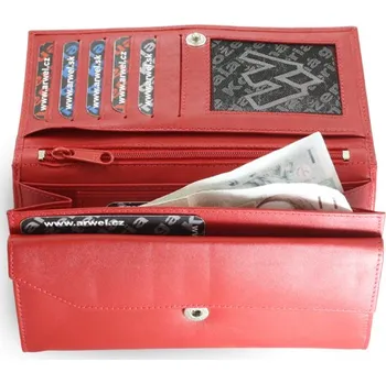 Peněženka Dámská kožená psaníčková peněženka Arwel 4027 - červená