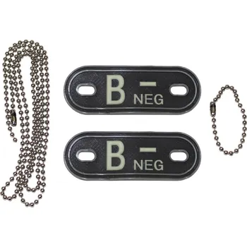 Identifikační známka MFH Dog tag B NEG - černá