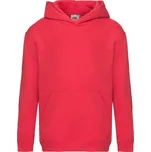 Mikina dětská Fruit of the Loom Kids Premium Hooded Sweat - červená, 128