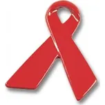 Odznak (pins) 28mm Stuha 3D plastová - červený