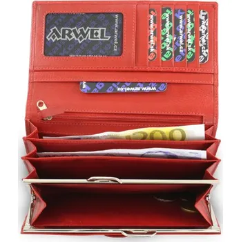 Peněženka Dámská kožená psaníčková peněženka Arwel 1526 - červená