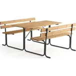 Stůl s lavicemi PARK PINE, 1500 mm, hnědý
