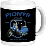 Hrnek Striker Pionýr Jawa 50 - černý-bílý