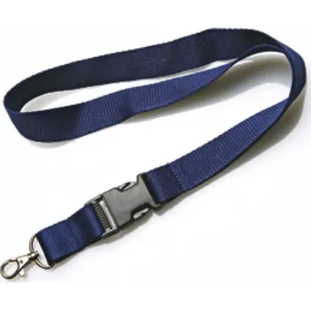 Klíčenka na krk s karabinou a sponou Promex 2,5 cm - navy