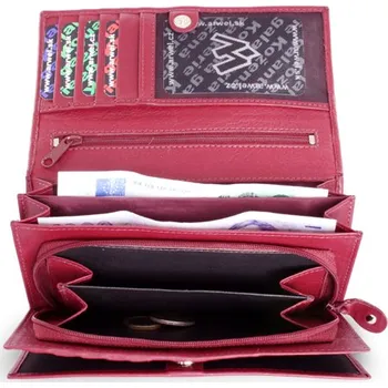 Peněženka Dámská kožená psaníčková peněženka Arwel 2120 - tmavě červená