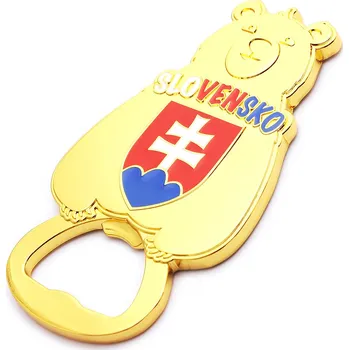 Otvírák Kovový otvírák na magnet Slovakia Medvěd - zlatý