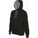 Dámská mikina Kariban s kontrastní kapucí - černá-šedá, XS