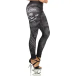 Legíny dámské Yakuza Premium Skull Gravy - černé-šedé, XS