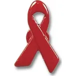 Odznak (pins) 13mm Stuha 3D plastová - červený