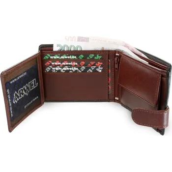 Peněženka Pánská kožená peněženka Arwel 8194­ - černá-hnědá