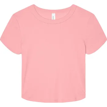 Dámské tričko Triko dámské Bella+Canvas Micro Rib Baby Tee - světle růžové, XL
