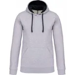 Mikina unisex Kariban s kontrastní kapucí - šedá-navy, XXL