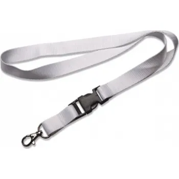 Klíčenka na krk s karabinou a sponou Promex 2 cm - bílá