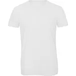 Triko pánské B&C s V výstřihem V Triblend/men - bílé, XL