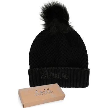 Kabelka Anekke dámská černá čepice s bambulkou