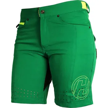 Cyklistické kalhoty Cyklokraťasy dámské Haven Amazon - tmavě zelené-žluté, M