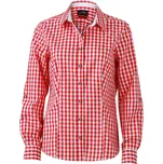 Košile dámská kostkovaná James & Nicholson 638 - červená-bílá, XS
