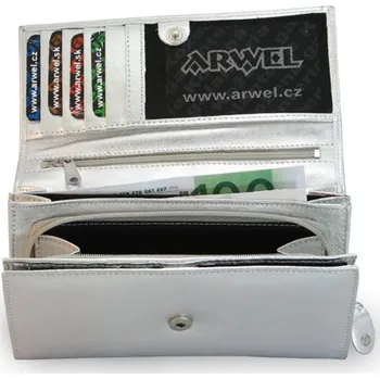 Peněženka Dámská kožená psaníčková peněženka Arwel 2120­ - stříbrná