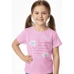DÍVČÍ BAVLNĚNÉ TRIČKO S KYTIČKAMI NOVINKA Barva: Světle růžová, Velikost: 128