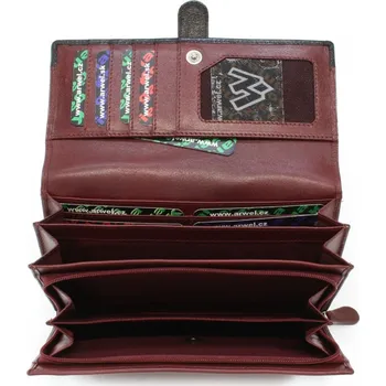 Peněženka Dámská kožená psaníčková peněženka Arwel 8102 - červená-černá