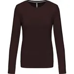 Dámské tričko Kariban dlouhý rukáv - hnědé, 3XL