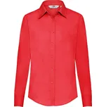 Košile dámská Fruit of the Loom popelínová LS - červená, 3XL