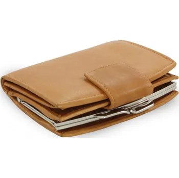 Peněženka Dámská kožená rámová peněženka se zápinkou Arwel 4537 - světle hnědá