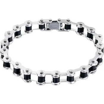 Náramek Moto náramek Gaira 30082 - černý-stříbrný