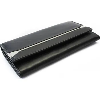 Peněženka Dámská kožená peněženka s klopnou Arwel 2407 - černá-šedá