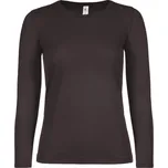 Triko dámské B&C dlouhý rukáv E150 - tmavě hnědé, M