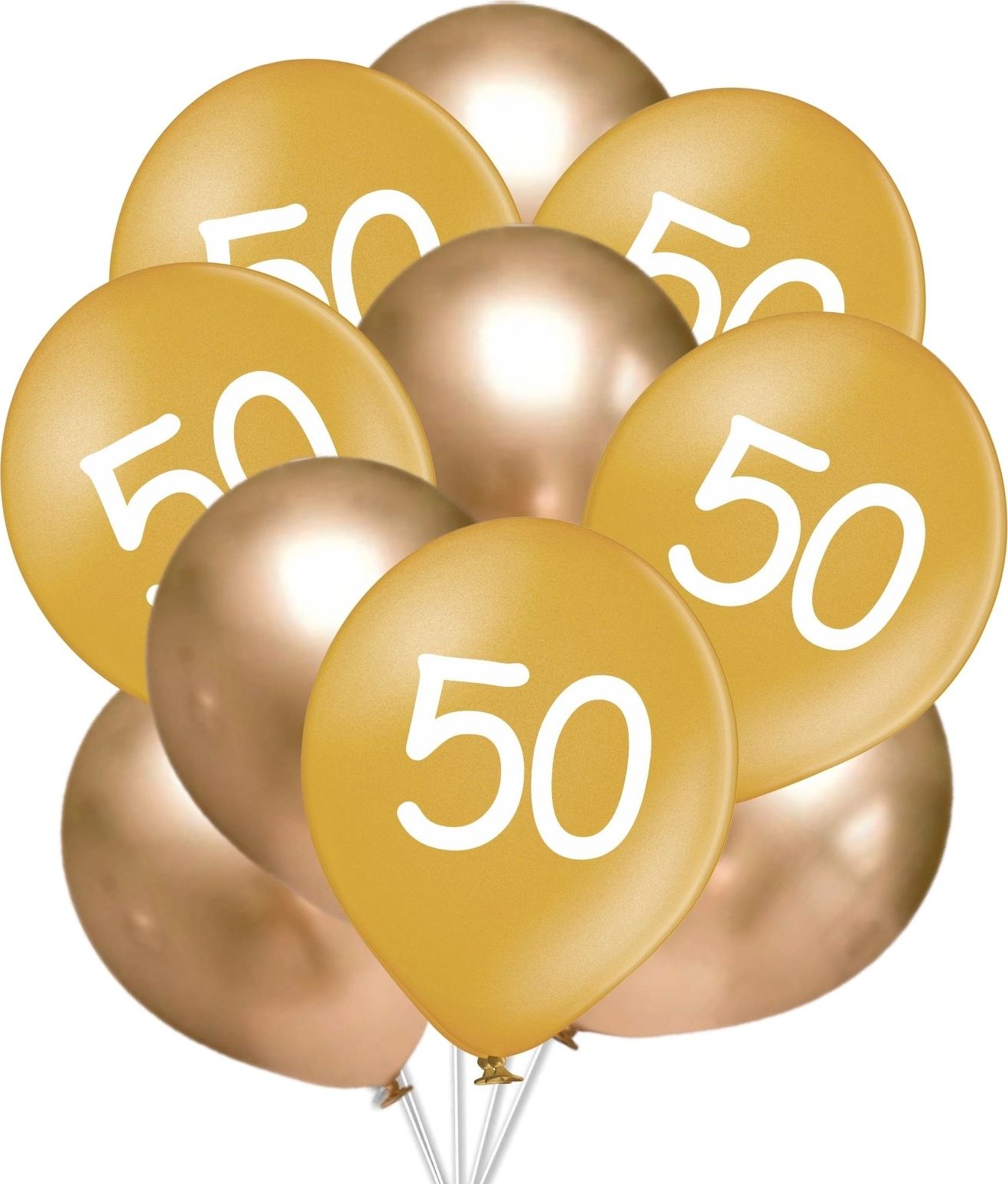Balónky 50 narozeniny zlaté 10 ks 30 cm mix